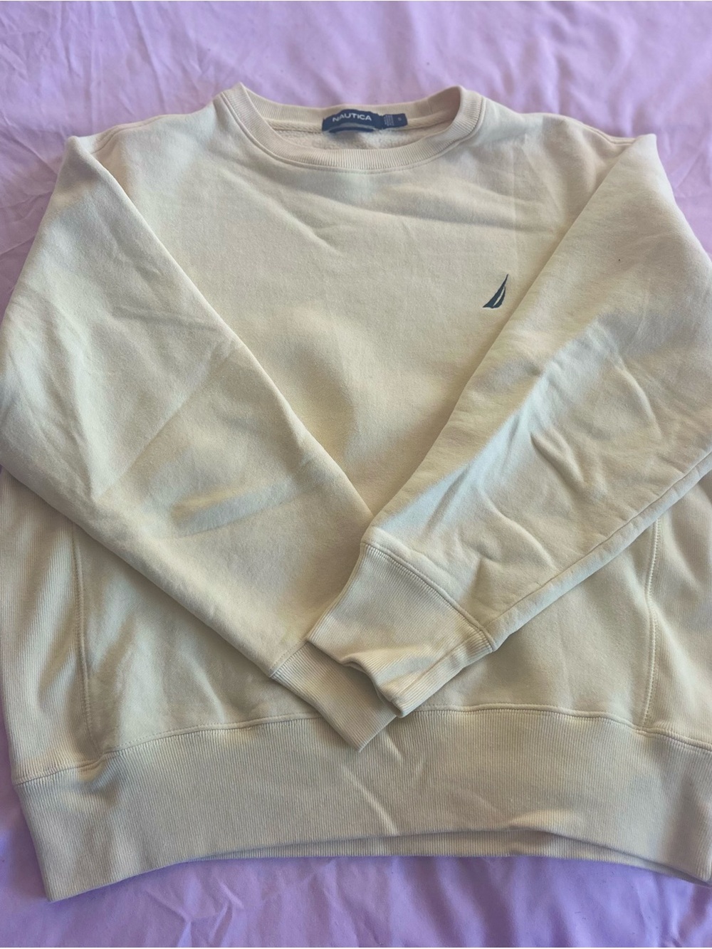Nautica Men’s Butter Yellow Crewneck with Nautical Logo